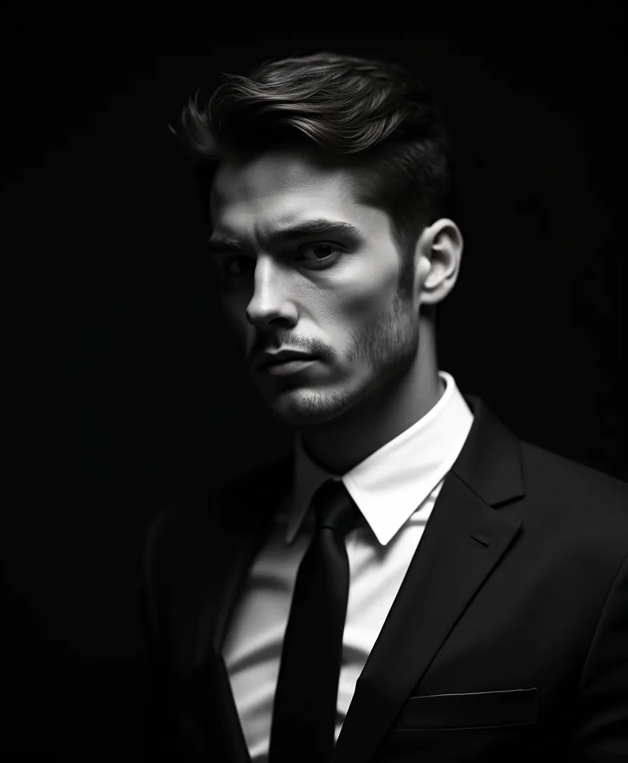 black-and-white headshot 12