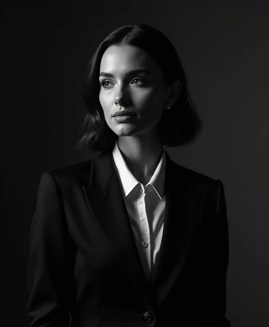 black-and-white headshot 25